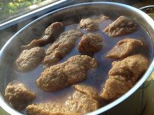 homemade seitan  at La Beuratte in Cornimont