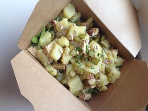 smoked tofu potatoe salad at La Beuratte in Cornimont