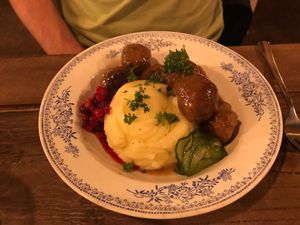 Vegan meatballs at Brasserie Uno in Zermatt