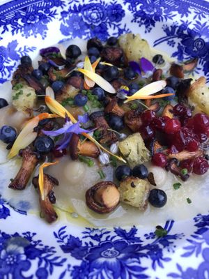 Seasonal Kohlrabi Carpaccio  at Brasserie Uno in Zermatt