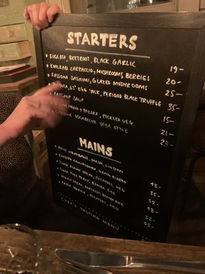 Menu at Brasserie Uno in Zermatt