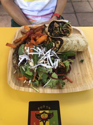 Wrap at Cafe Roots-N-Kulchah in St Croix