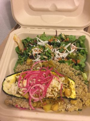 Amazing stuffed eggplant special   at Cafe Roots-N-Kulchah in St Croix