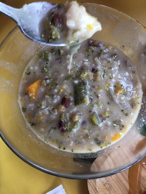 Coconut dumpling soup was amazing   at Cafe Roots-N-Kulchah in St Croix