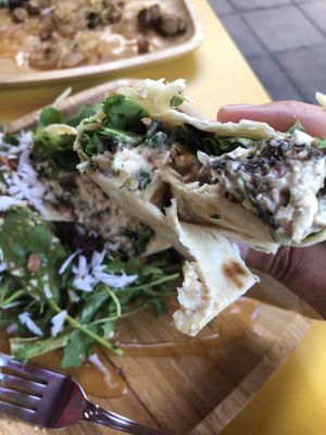 Almond tuna wrap, delicious as usual!   at Cafe Roots-N-Kulchah in St Croix