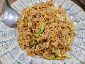 Pineapple and tomato sauce fried rice, 鳳梨番茄炒飯 NTD 95 at MùYě Shū Shí in Zhubei