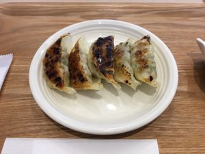 Gyoza soy-meat based ¥ 550 at NRT - T's Tantan - T2 in Narita