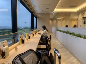 Runway view from the bar at NRT - T's Tantan - T2 in Narita