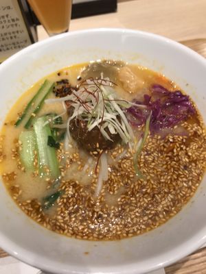Golden sesame ramen - it was SO GOOD!!! at NRT - T's Tantan - T2 in Narita