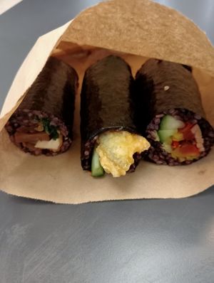 Tempeh, pumpkin and tofu rolls at Sushi Koo in Newcastle