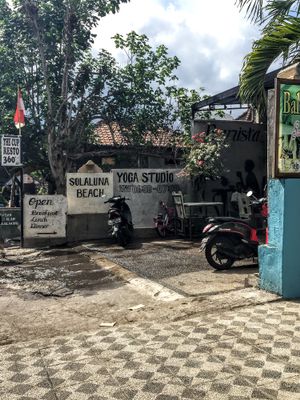 Front, right on main road in Amed at The Cup Resto in Abang