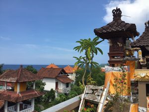Balinese temple upstairs at The Cup Resto in Abang