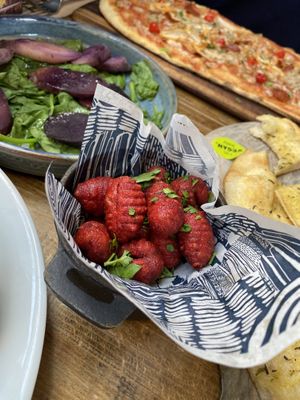 Purple gnocchi. Unpleasantly dense   at Zizzi in Bath