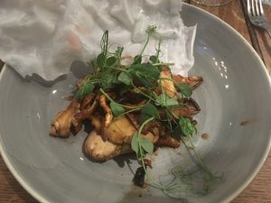 Vegan pan fried mushrooms at Salisbury Arms in Edinburgh