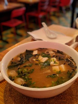 Vegan ramen at Aki Sake Bar & Japanese Kitchen in Panama City