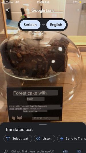 Forest cake ingredients at Poslasticarnica Suma in Belgrade