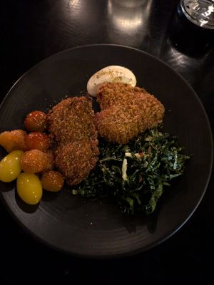 Breaded lions mane mushroom at Comune in Columbus
