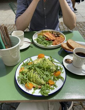 Avocado toasts & English breakfast  at Veganda in Warsaw
