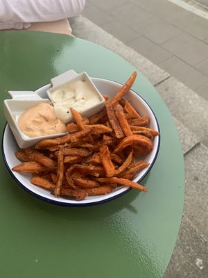 sweet potato fries at Veganda in Warsaw
