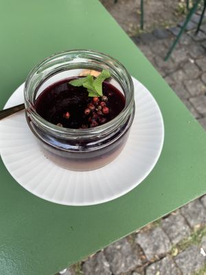 chili chocolate mousse at Veganda in Warsaw