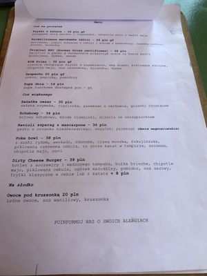 summer 2022 menu   at Veganda in Warsaw