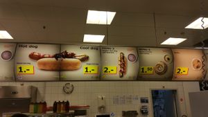 Menu at exit shop at IKEA in Spreitenbach
