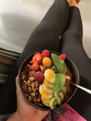 yummy açaí bowl  at Hammock Juice Station in Barcelona