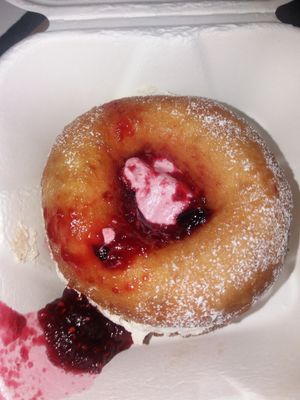 Jam and cream doughnut at Take A Veg in Dublin
