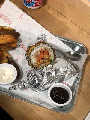Deep fried sushi burrito. So interesting with delicious flavours! at Take A Veg in Dublin