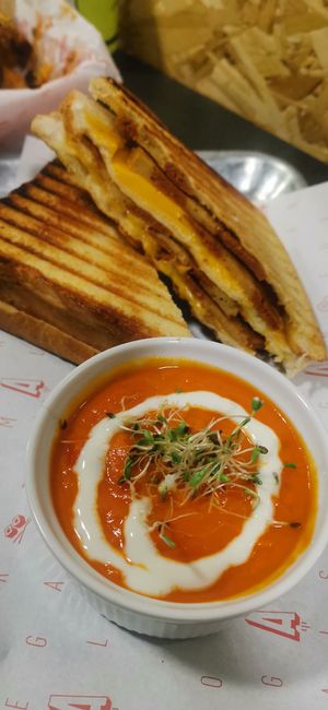 Cheese and bacon toastie... Incredible  at Take A Veg in Dublin