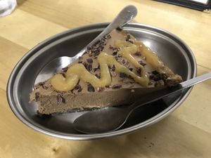 Peanut and dark chocolate mousse tart at Take A Veg in Dublin