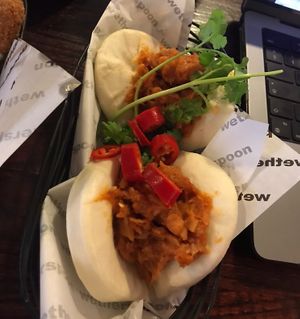 BBQ Jackfruit Bao Buns (vegan)  at The Admiral Byng in Potters Bar