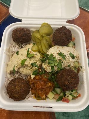 Salad bowl with falafel  at Za'atar in Bellingen