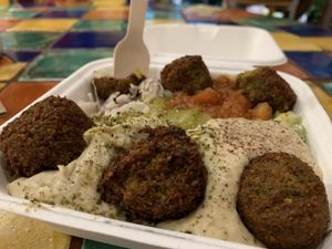 Falafel salad bowl at Za'atar in Bellingen