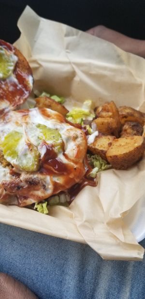 Ranch burger with impossible patty at VegOut in Bethlehem