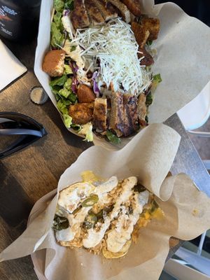 Cesar salad & loaded pierogies   at VegOut in Bethlehem
