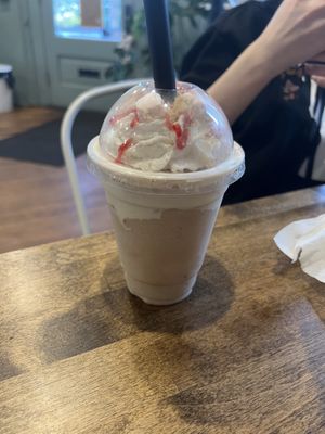 Strawberry cheesecake milkshake   at VegOut in Bethlehem