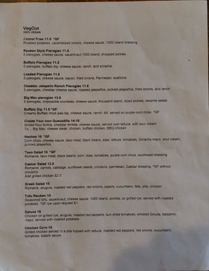 Menu 2 of 2 at VegOut in Bethlehem