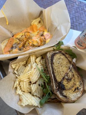 Great food! Loved the pirogies and fig feta sandwich. They also have a good selection of beverages and take home food! The seating area is well decorated    at VegOut in Bethlehem