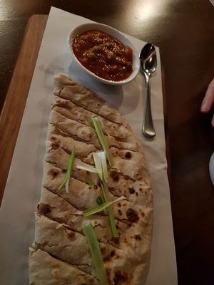 Roti with chutney at The Hungry Buddha in Belconnen