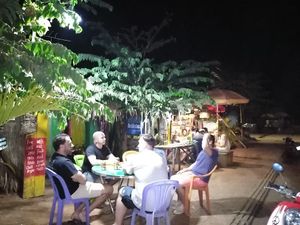 Lots of tables  at Reggae Bar and Restaurant in Banlung