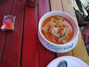 Vegetarian curry tofu  at Reggae Bar and Restaurant in Banlung