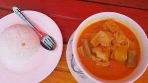 Vegan red curry with tofu. at Reggae Bar and Restaurant in Banlung