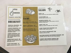 Menu 1 at Little Anesha in Palolem