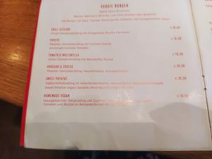 Menu with only one option at Five Diner in Nuremberg