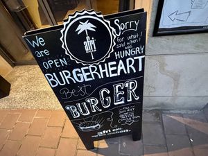 sign at Burgerheart in Bamberg