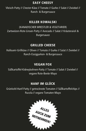 The three vegetarian and two vegan burgers at Burgerheart in Bamberg