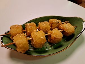 Baked bananas at Vegan Village in Hannover