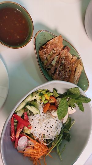 Noodles with duck at Vegan Village in Hannover