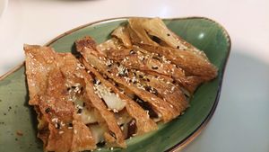 Duck made from mushrooms and tofu skin at Vegan Village in Hannover